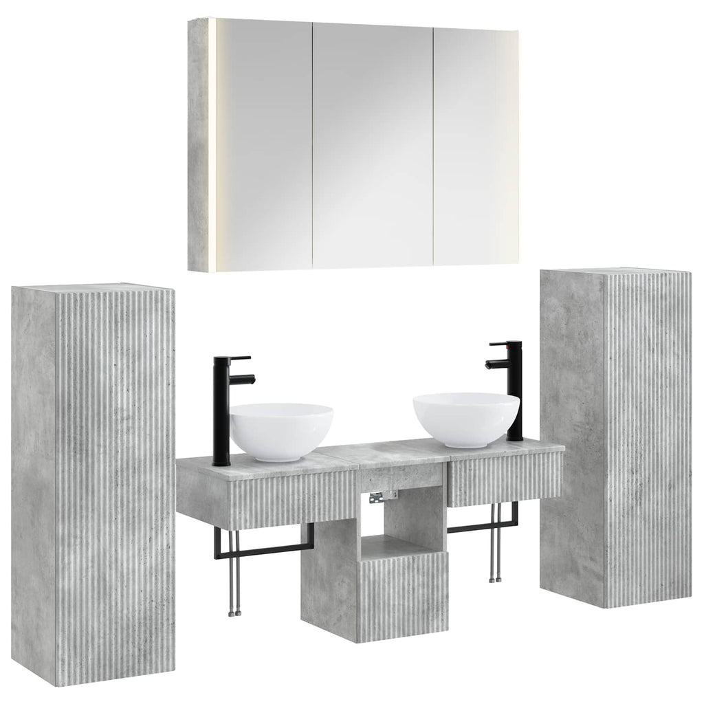 vidaXL Zestaw mebli łazienkowych 6 pcs Betonowy szary