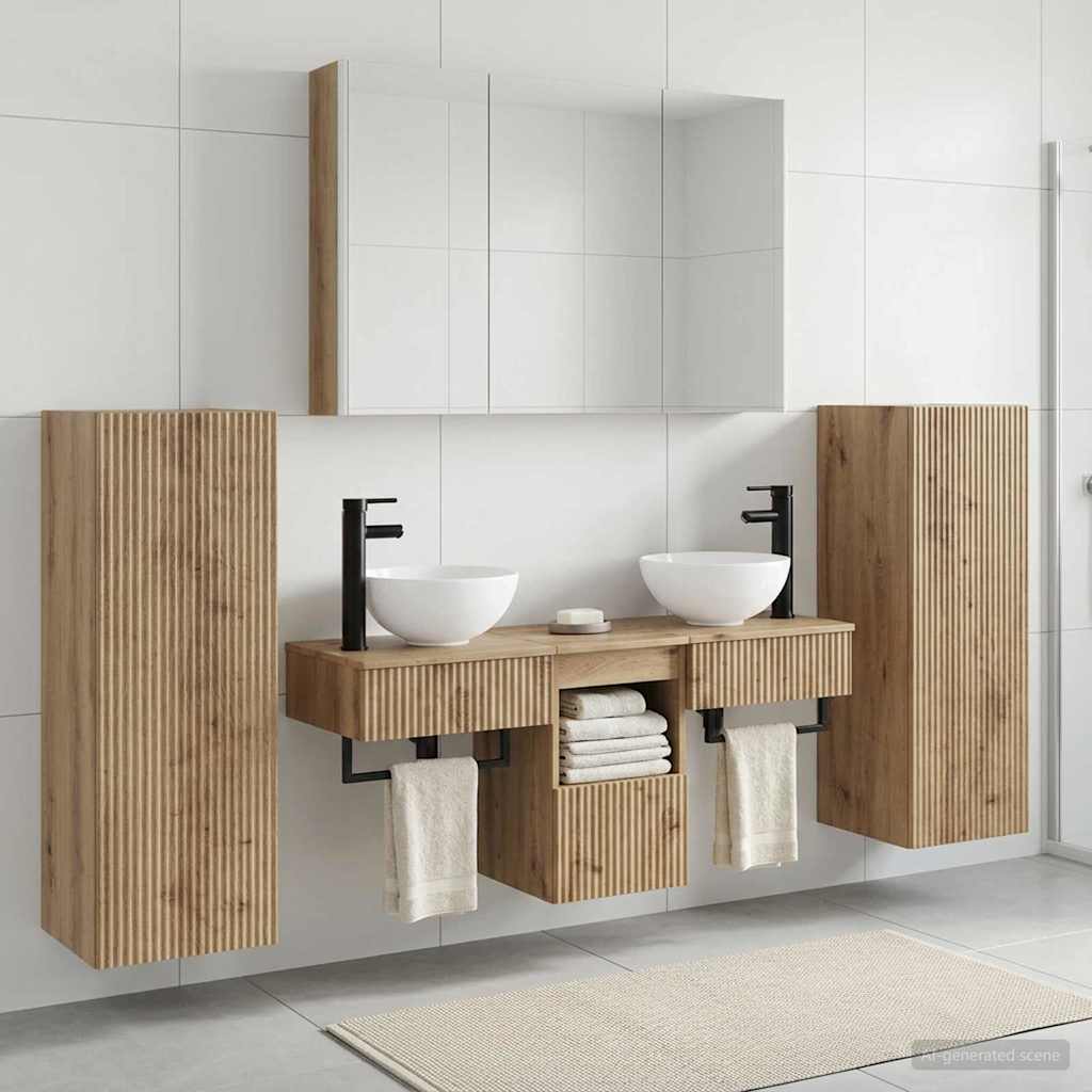 vidaXL Zestaw mebli łazienkowych 6 pcs Dąb artisan