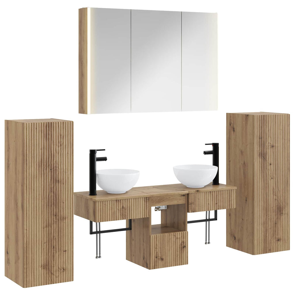 vidaXL Zestaw mebli łazienkowych 6 pcs Dąb artisan
