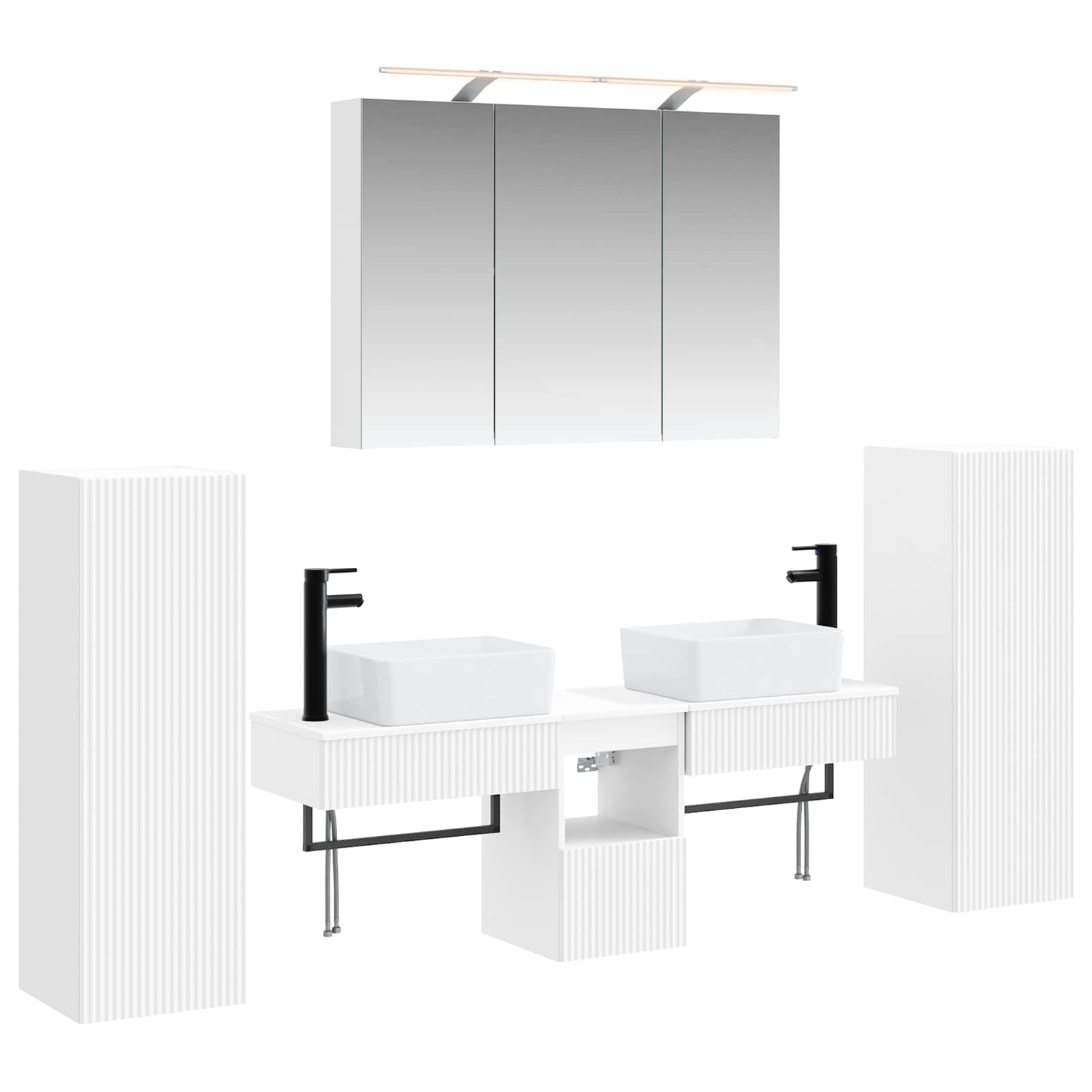 vidaXL Zestaw mebli łazienkowych 6 pcs Biały