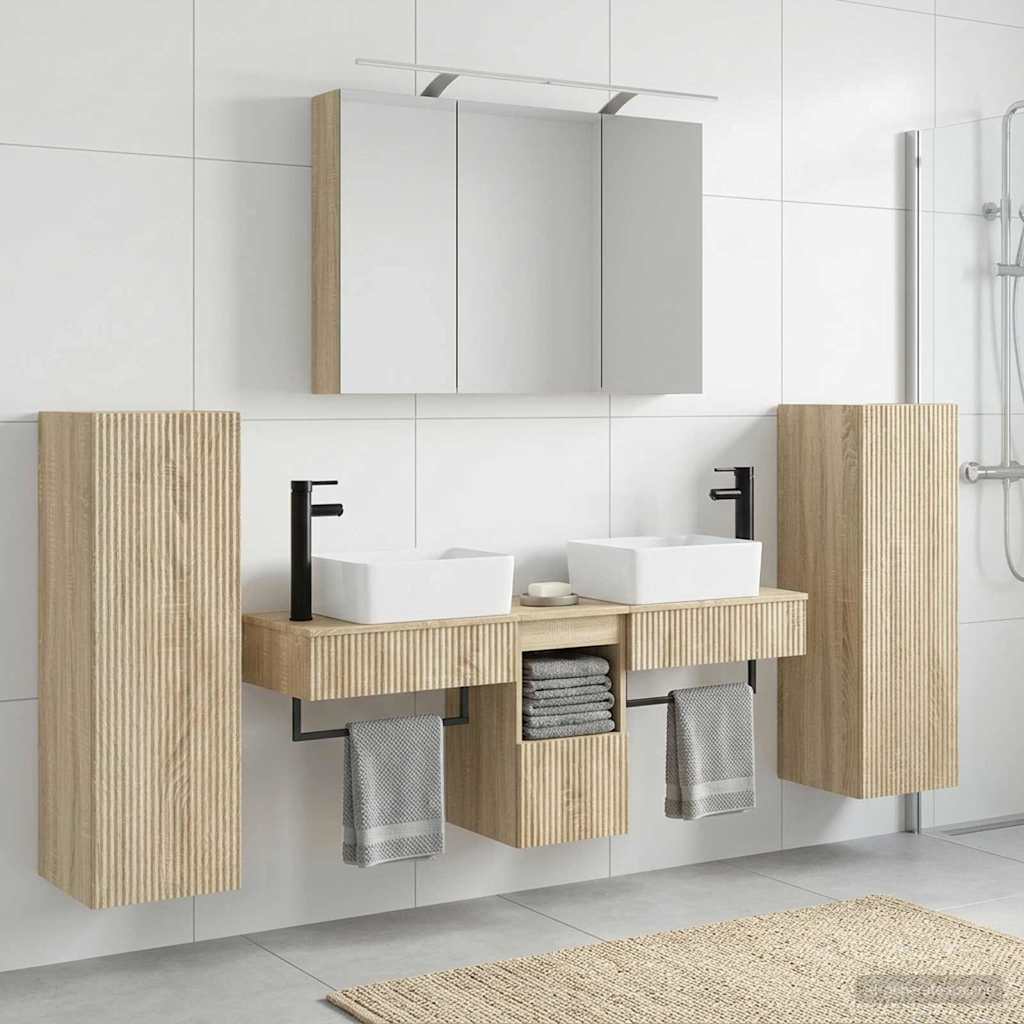 vidaXL Zestaw mebli łazienkowych 6 pcs dąb Sonoma