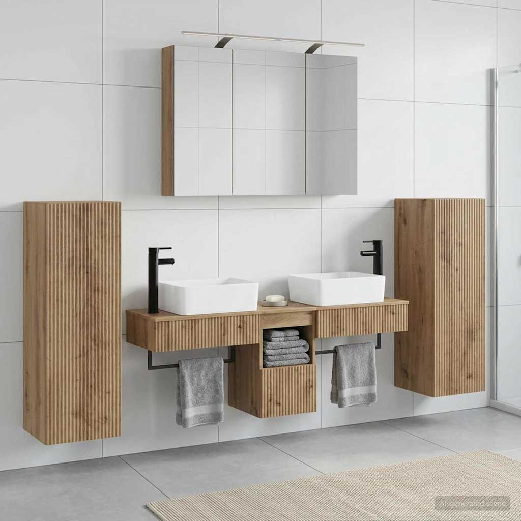 vidaXL Zestaw mebli łazienkowych 6 pcs Dąb artisan