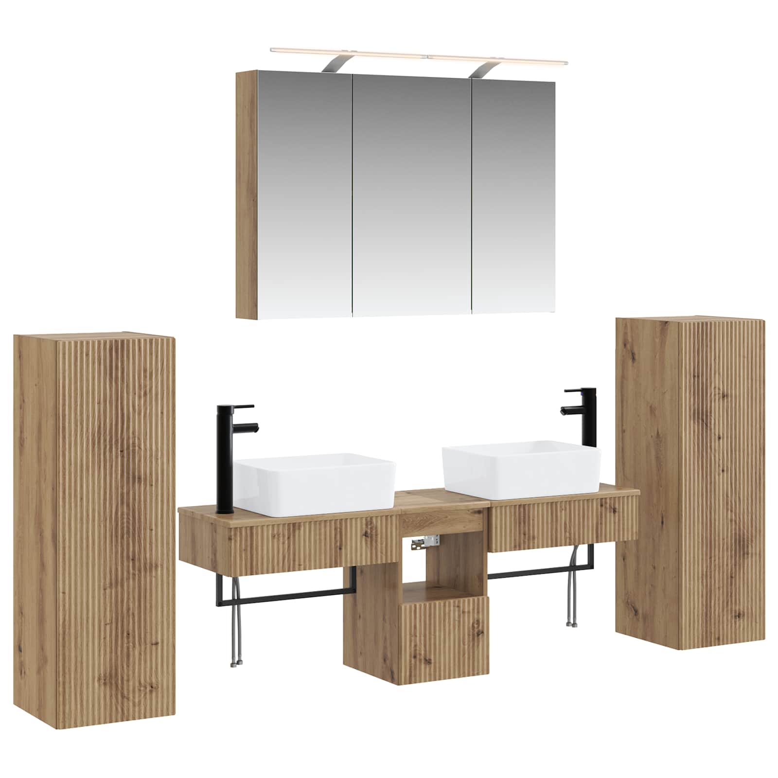 vidaXL Zestaw mebli łazienkowych 6 pcs Dąb artisan