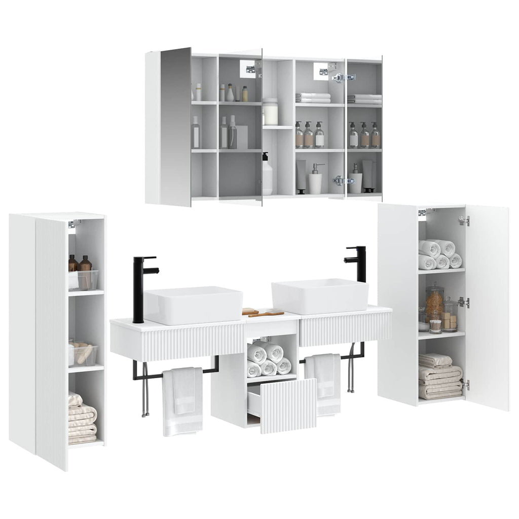 vidaXL Zestaw mebli łazienkowych 6 pcs Biały