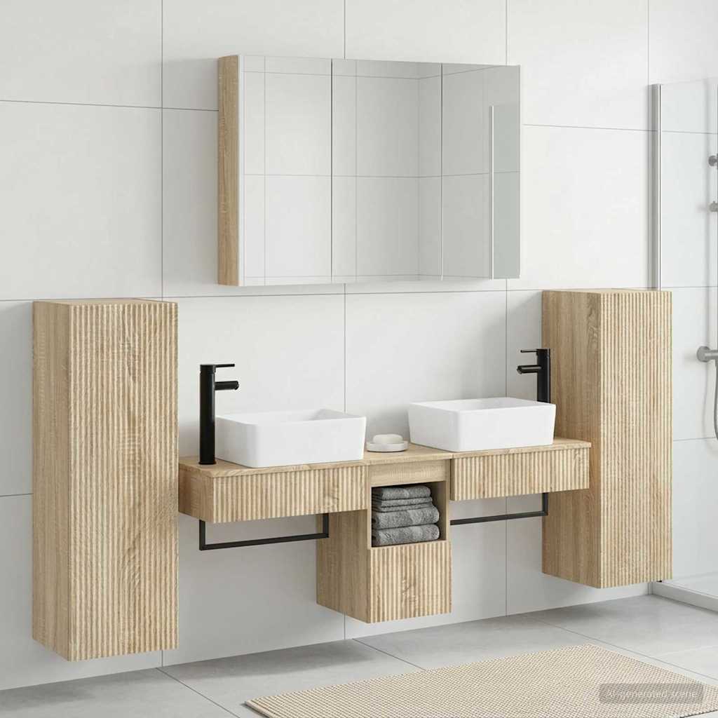 vidaXL Zestaw mebli łazienkowych 6 pcs dąb Sonoma