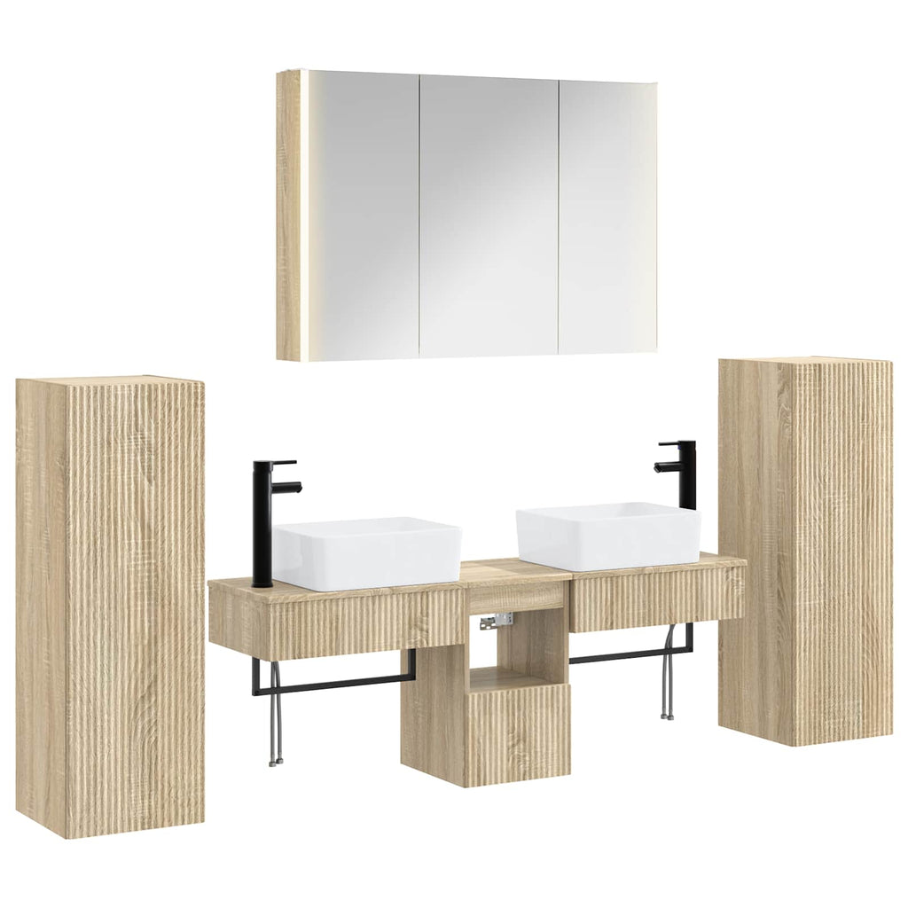 vidaXL Zestaw mebli łazienkowych 6 pcs dąb Sonoma