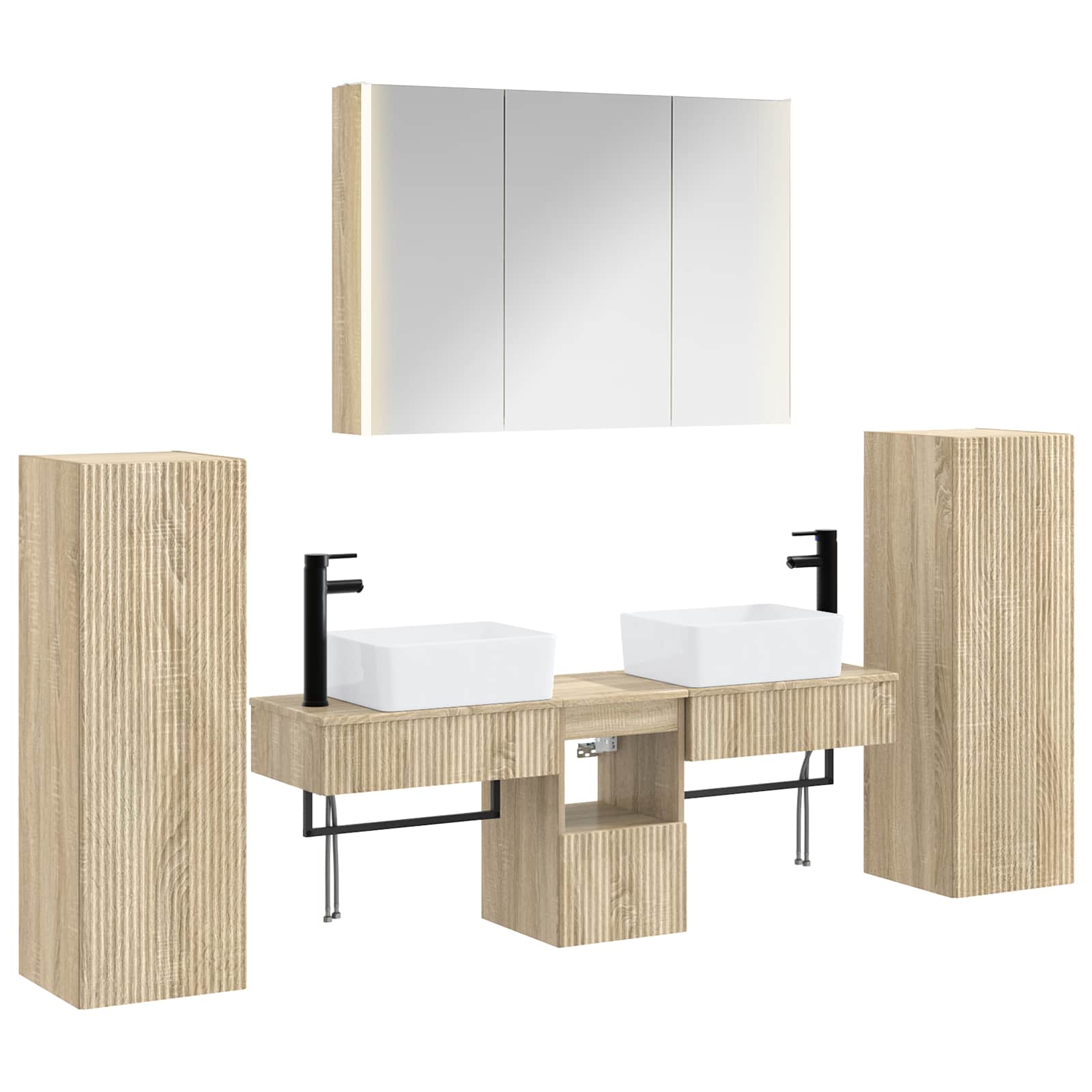vidaXL Zestaw mebli łazienkowych 6 pcs dąb Sonoma