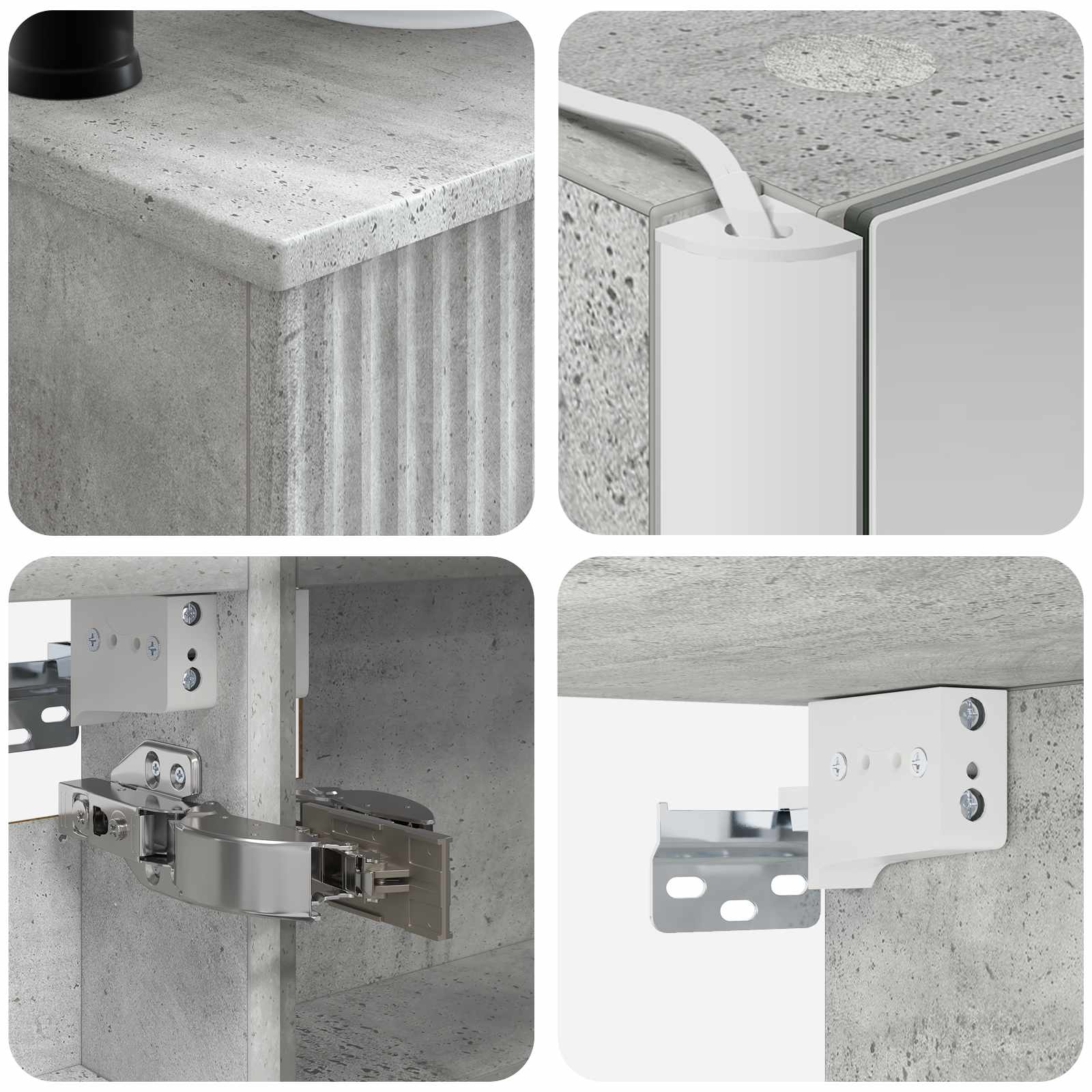 vidaXL Zestaw mebli łazienkowych 6 pcs Betonowy szary