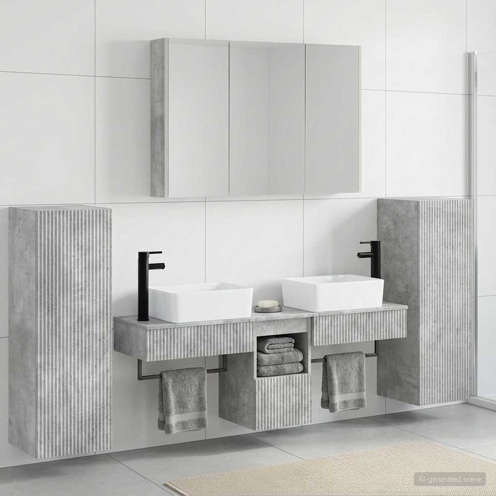 vidaXL Zestaw mebli łazienkowych 6 pcs Betonowy szary