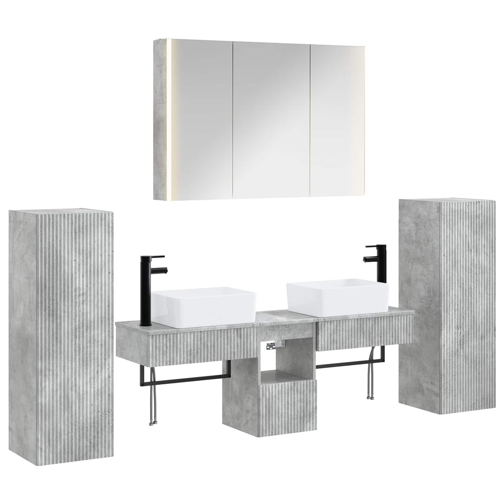 vidaXL Zestaw mebli łazienkowych 6 pcs Betonowy szary