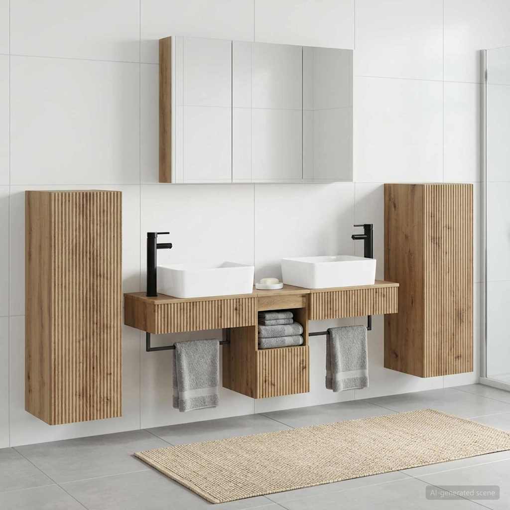 vidaXL Zestaw mebli łazienkowych 6 pcs Dąb artisan