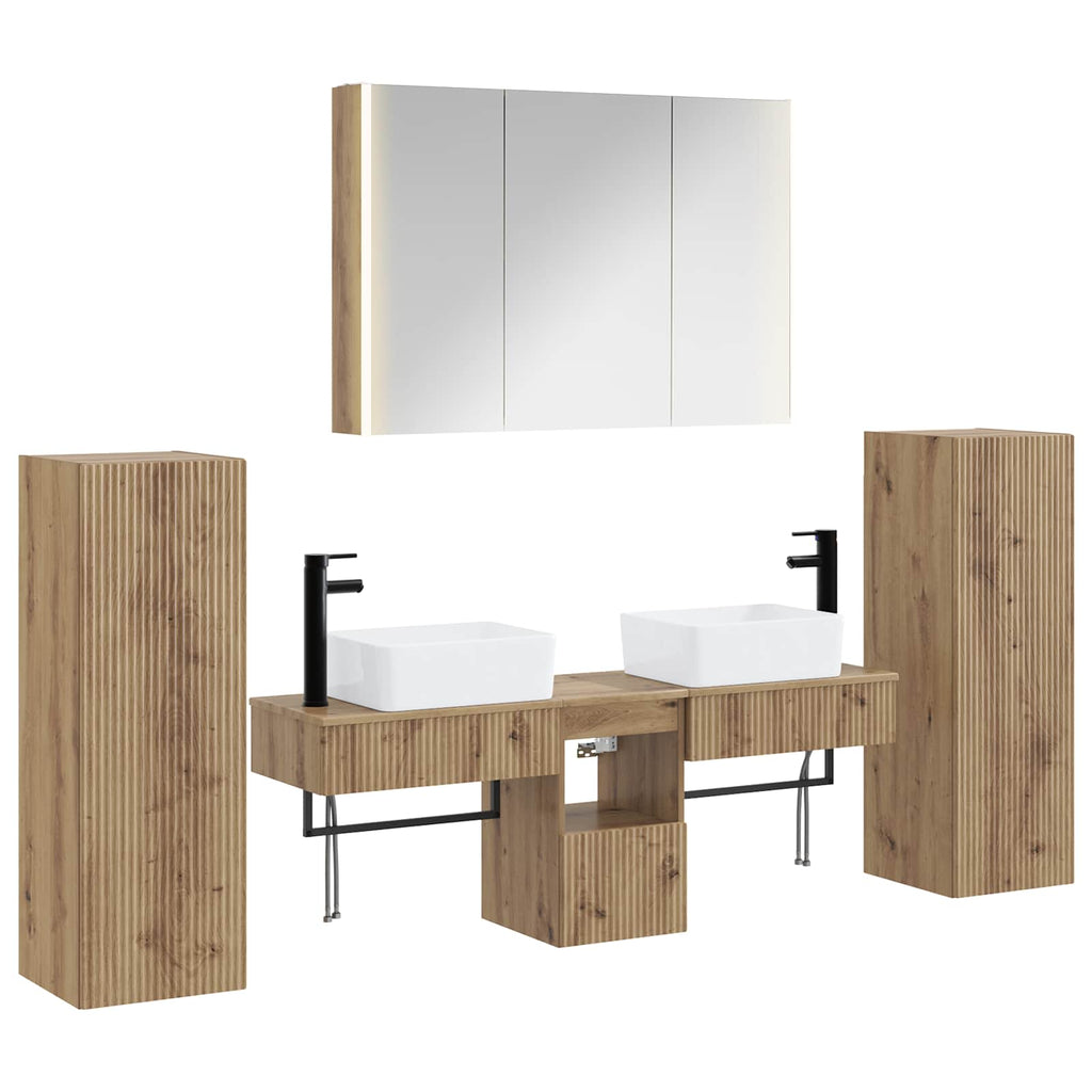 vidaXL Zestaw mebli łazienkowych 6 pcs Dąb artisan