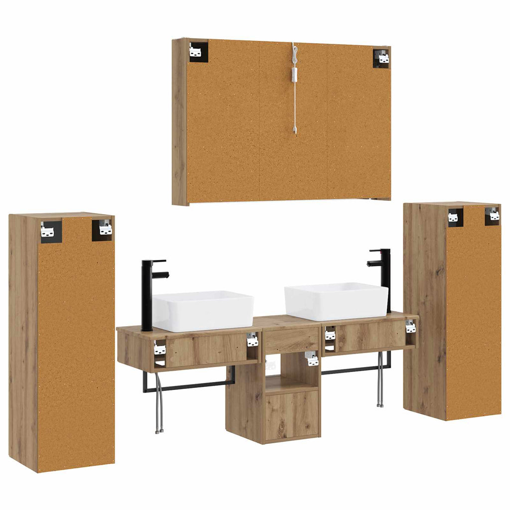 vidaXL Zestaw mebli łazienkowych 6 pcs Dąb artisan