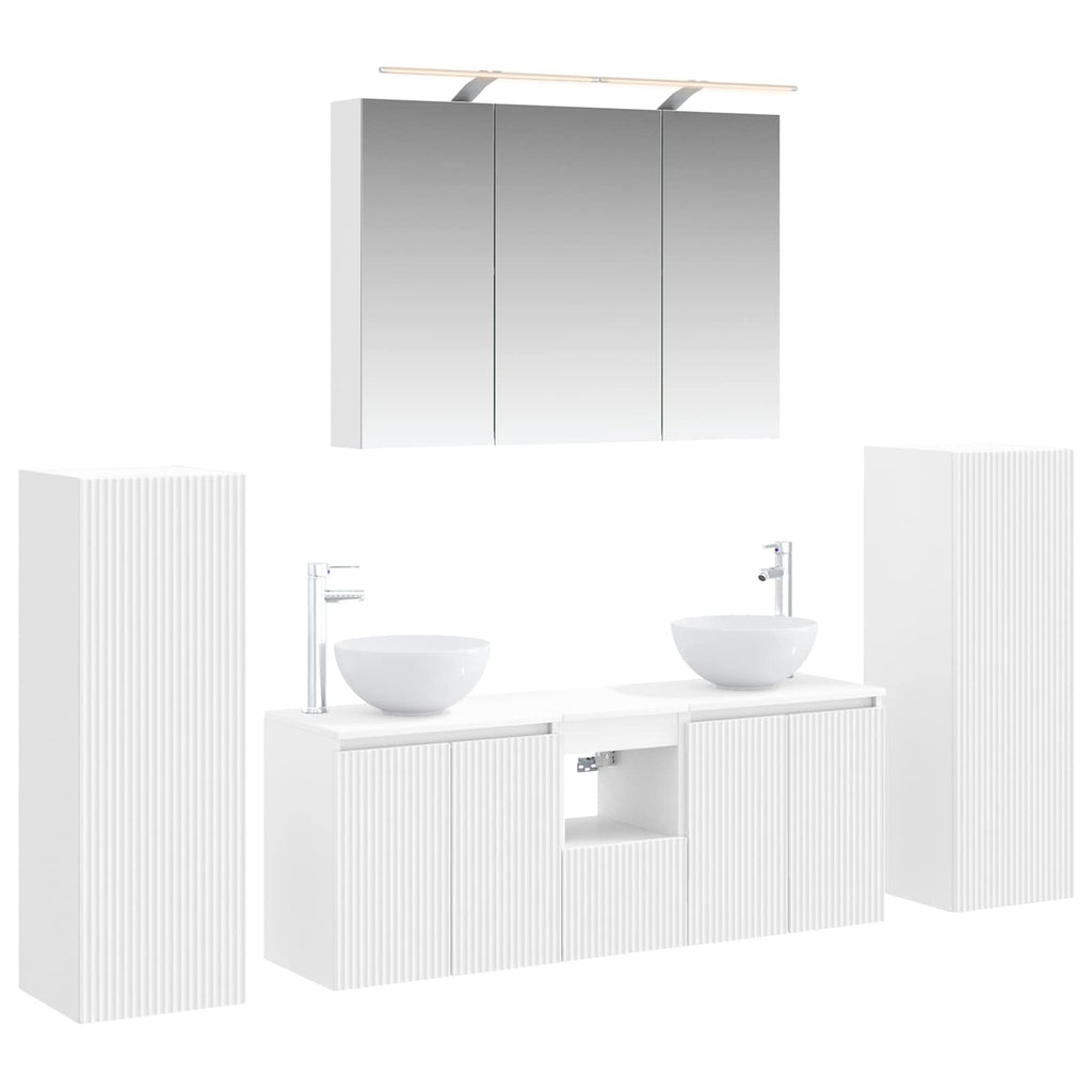 vidaXL Zestaw mebli łazienkowych 6 pcs Biały