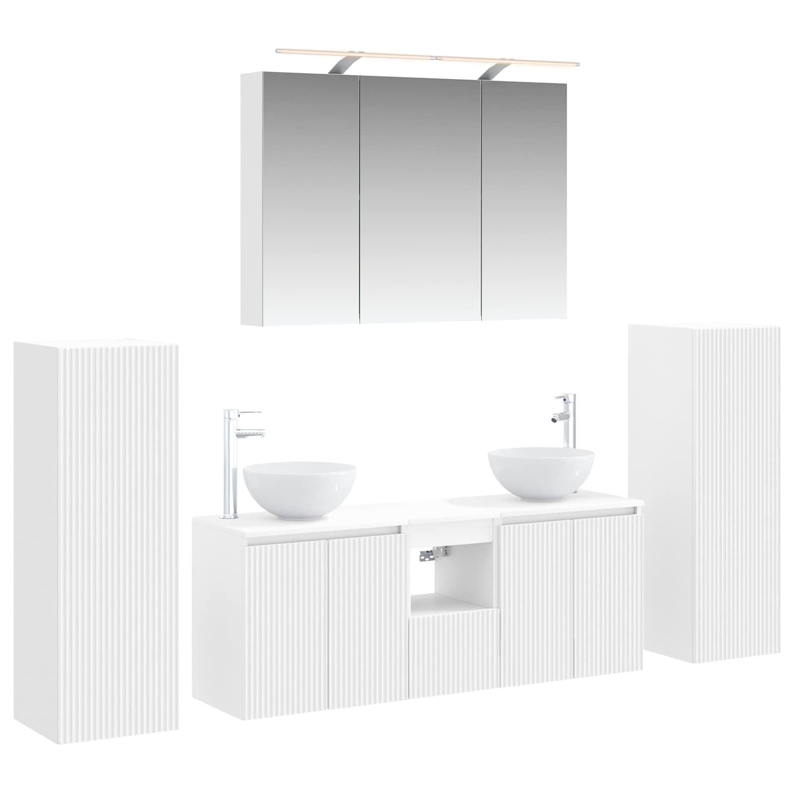 vidaXL Zestaw mebli łazienkowych 6 pcs Biały