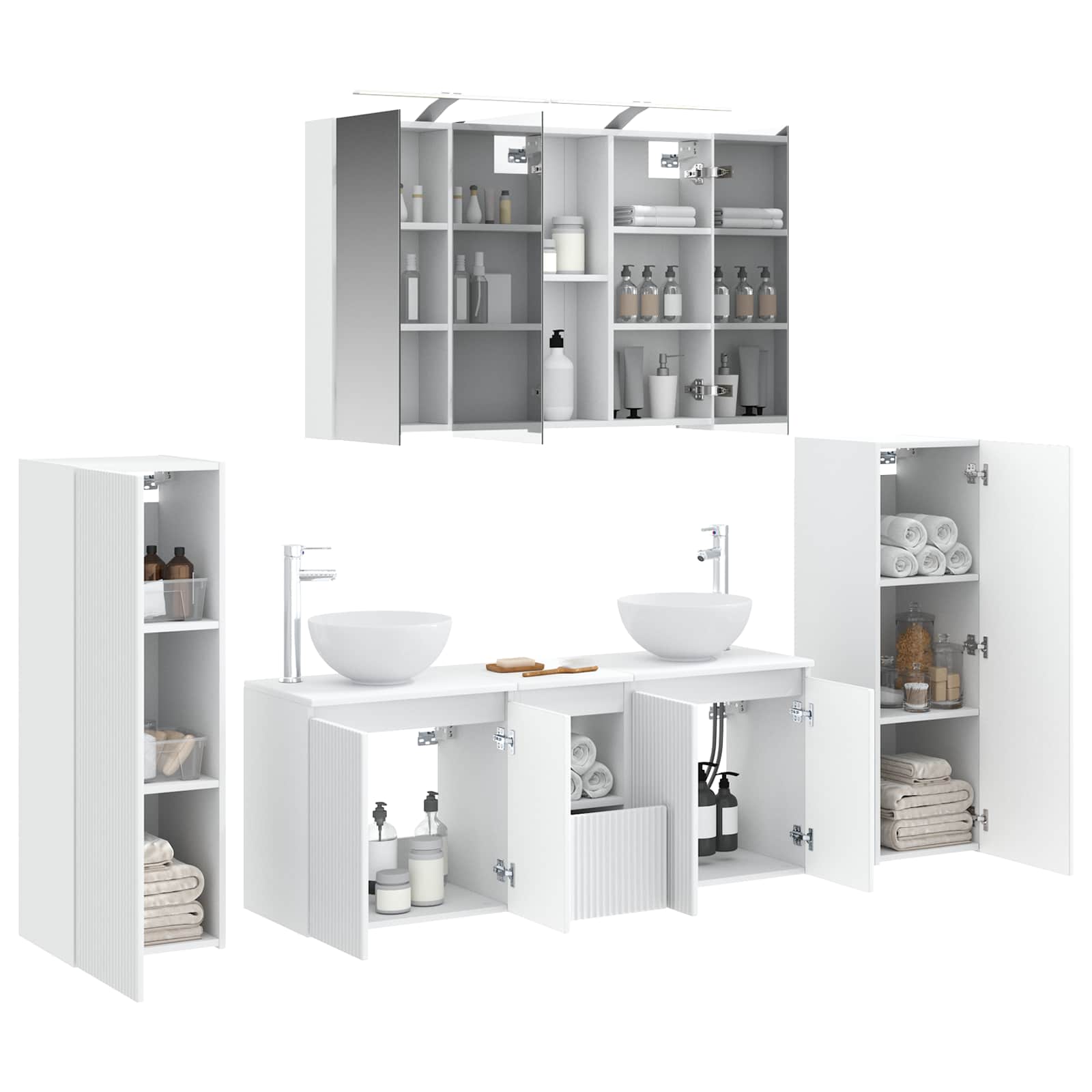 vidaXL Zestaw mebli łazienkowych 6 pcs Biały