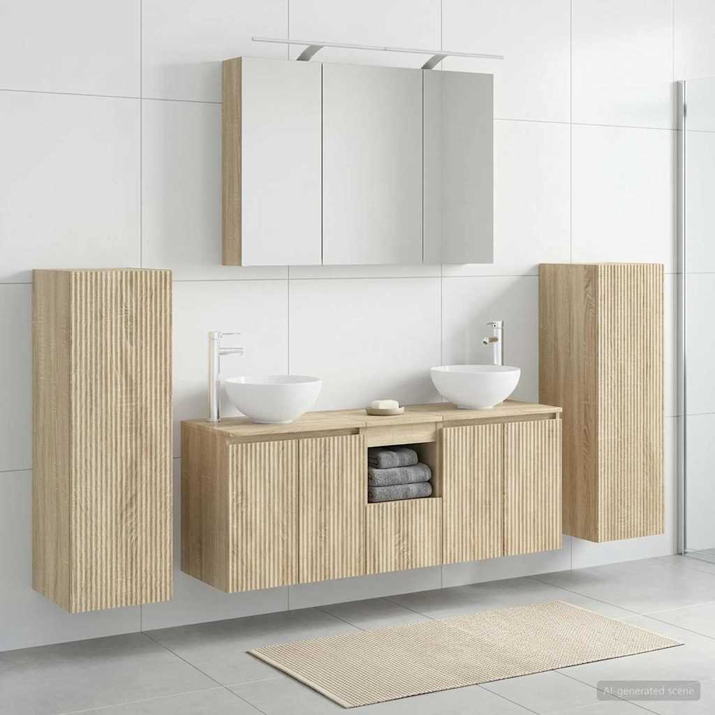 vidaXL Zestaw mebli łazienkowych 6 pcs dąb Sonoma