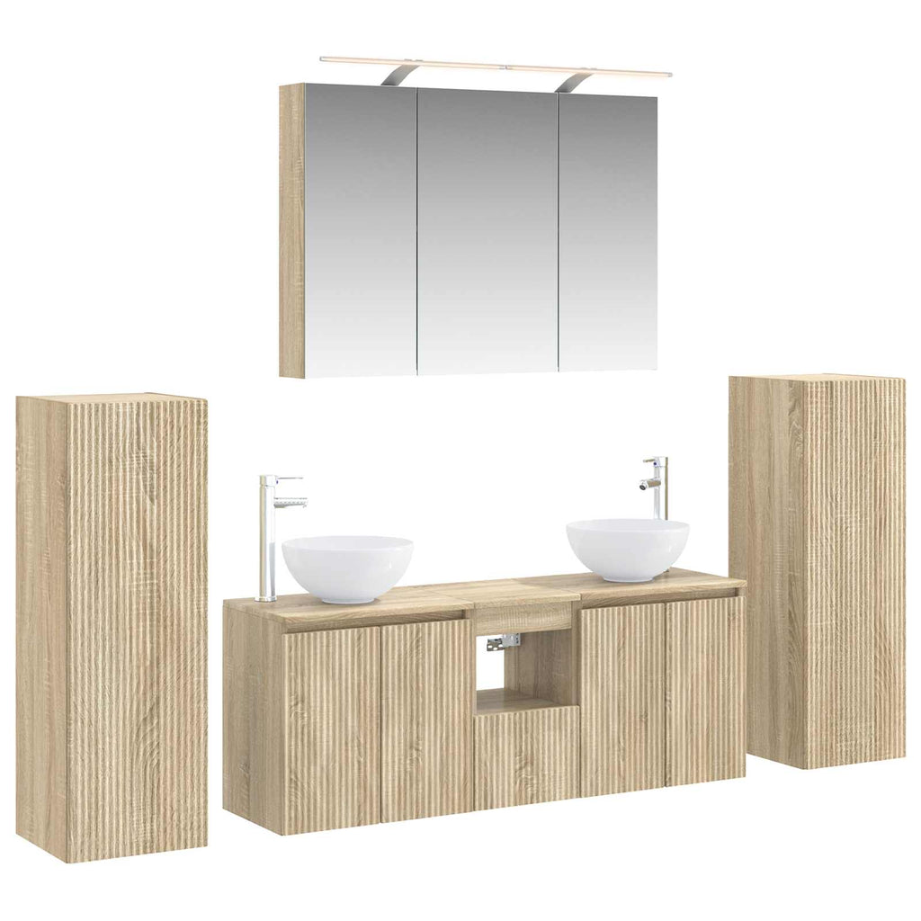 vidaXL Zestaw mebli łazienkowych 6 pcs dąb Sonoma