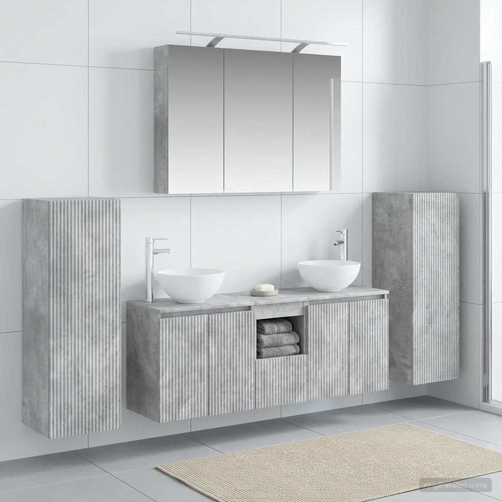 vidaXL Zestaw mebli łazienkowych 6 pcs Betonowy szary
