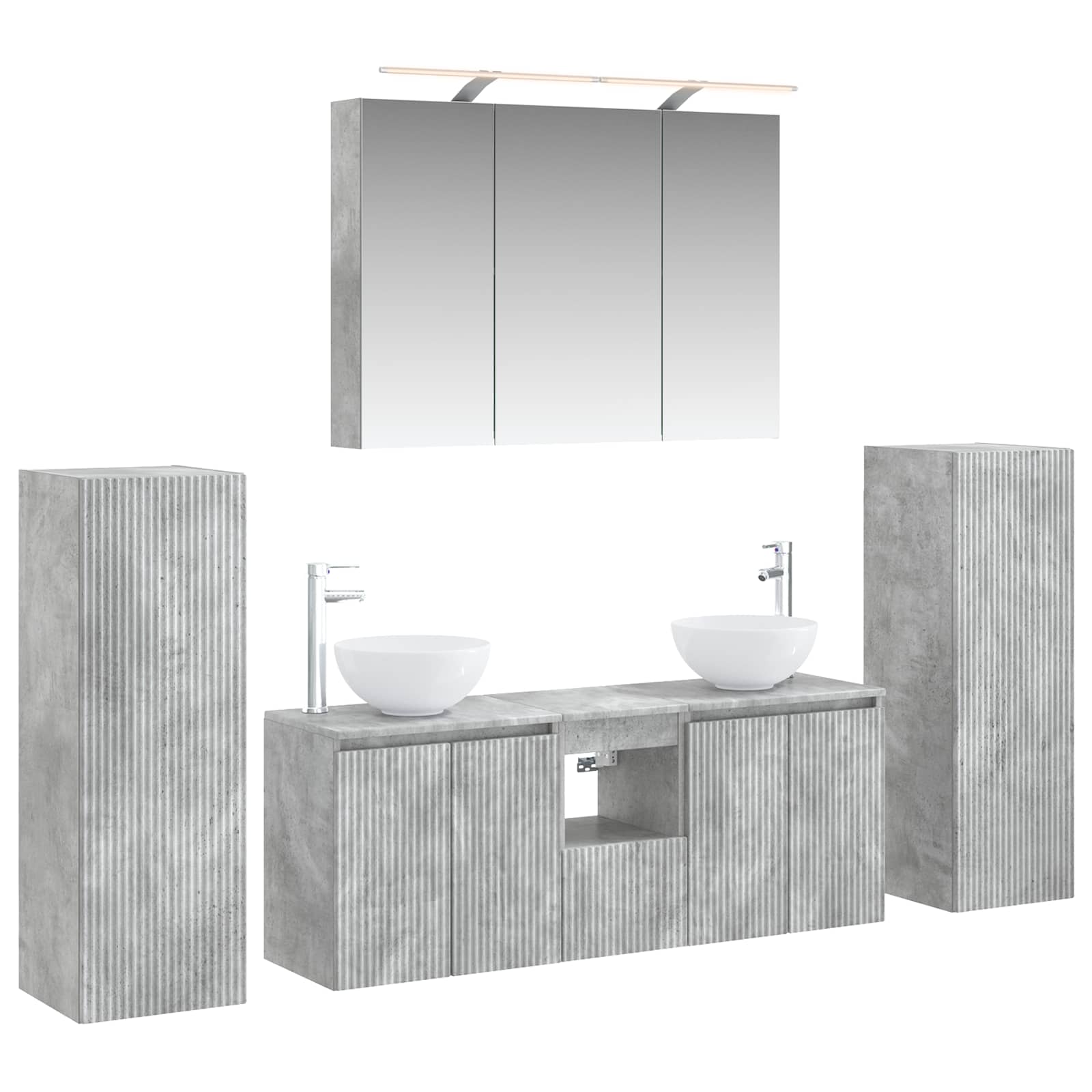 vidaXL Zestaw mebli łazienkowych 6 pcs Betonowy szary