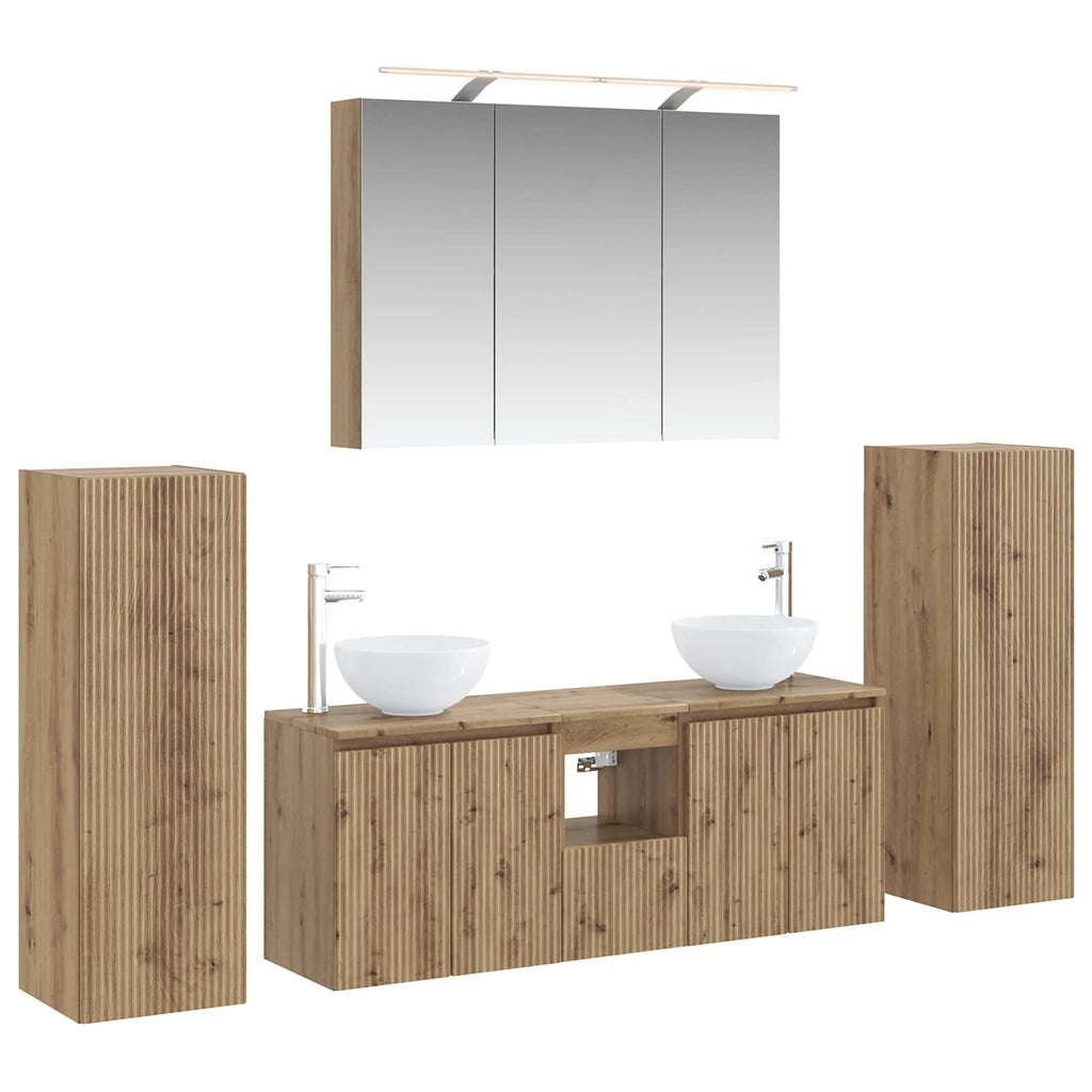 vidaXL Zestaw mebli łazienkowych 6 pcs Dąb artisan