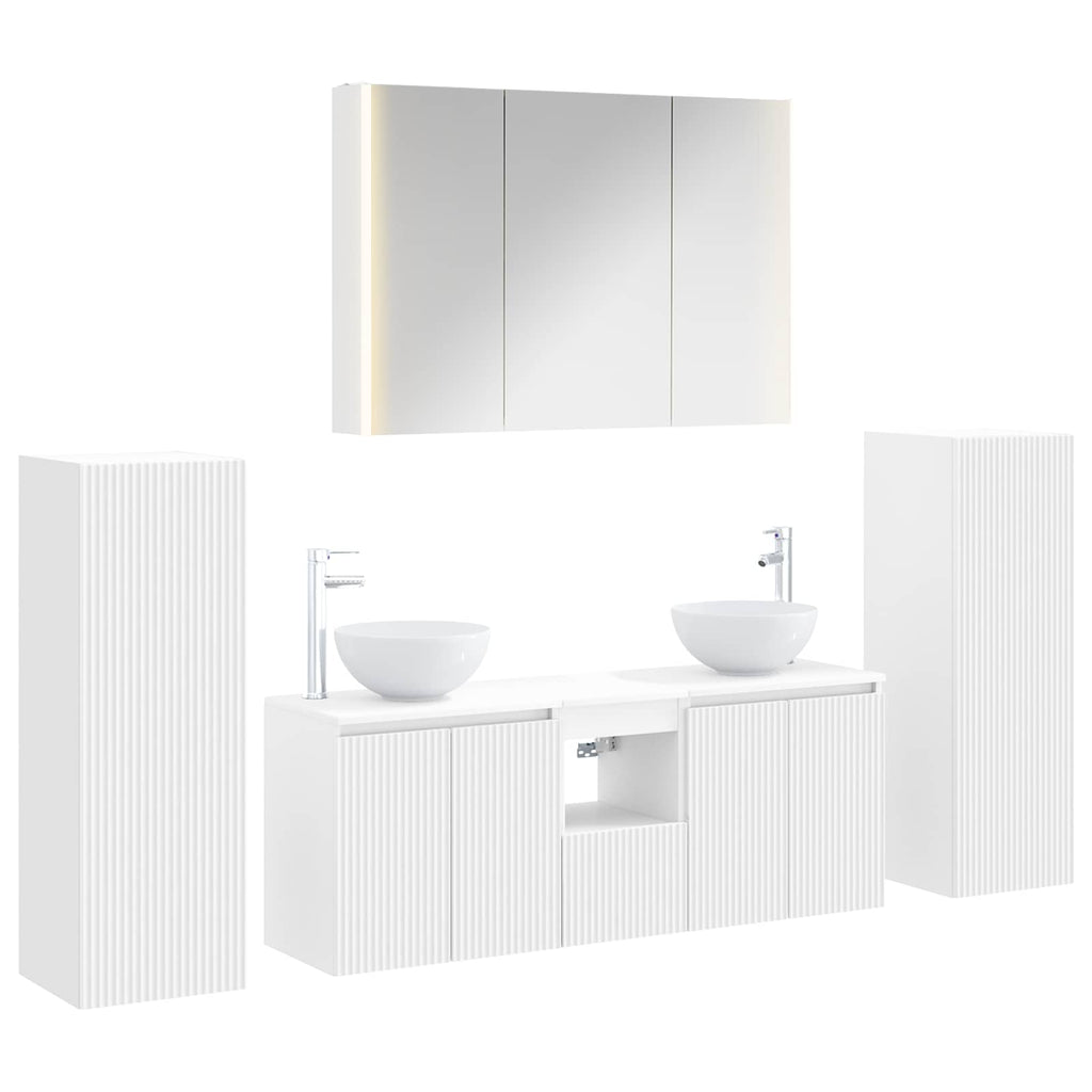 vidaXL Zestaw mebli łazienkowych 6 pcs Biały