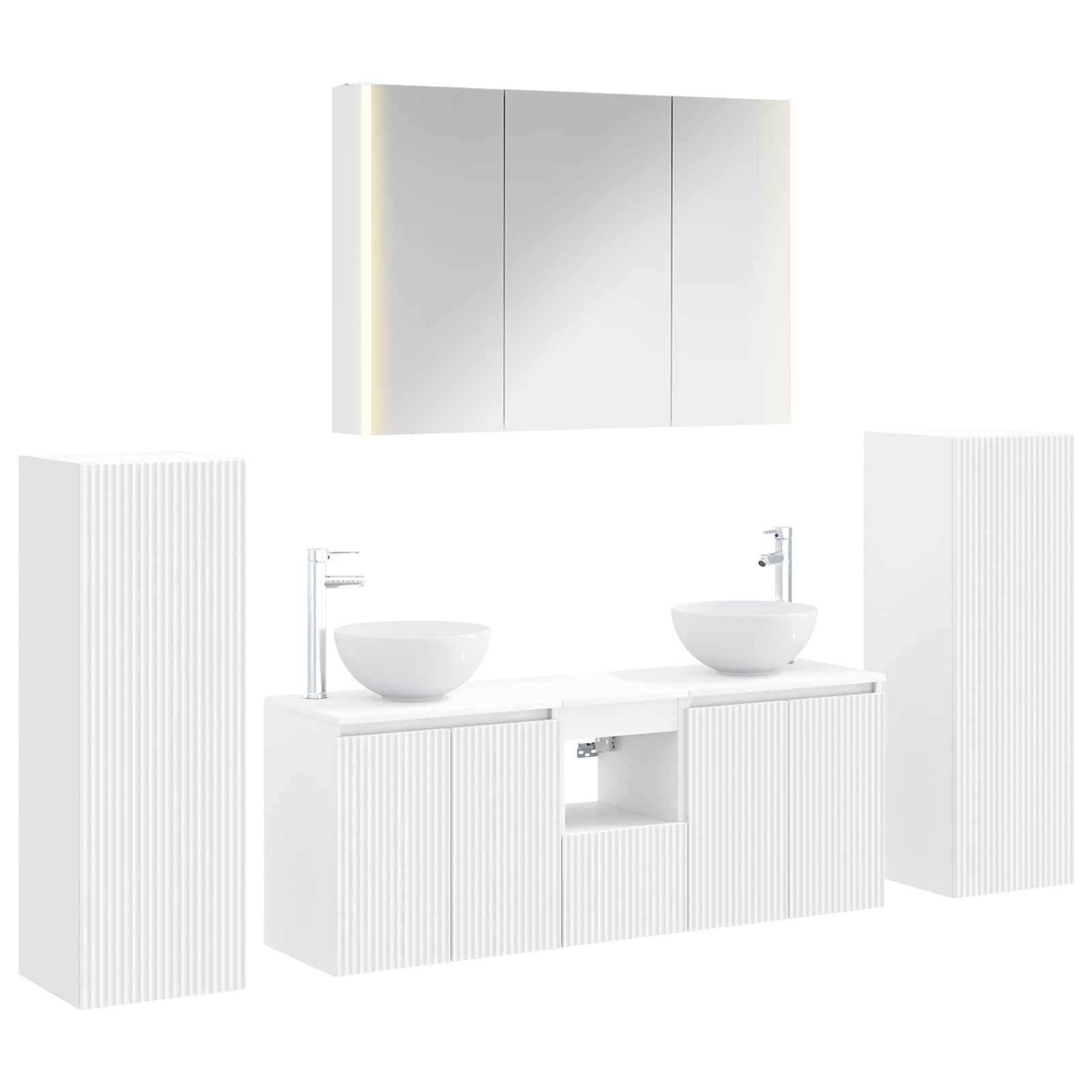 vidaXL Zestaw mebli łazienkowych 6 pcs Biały