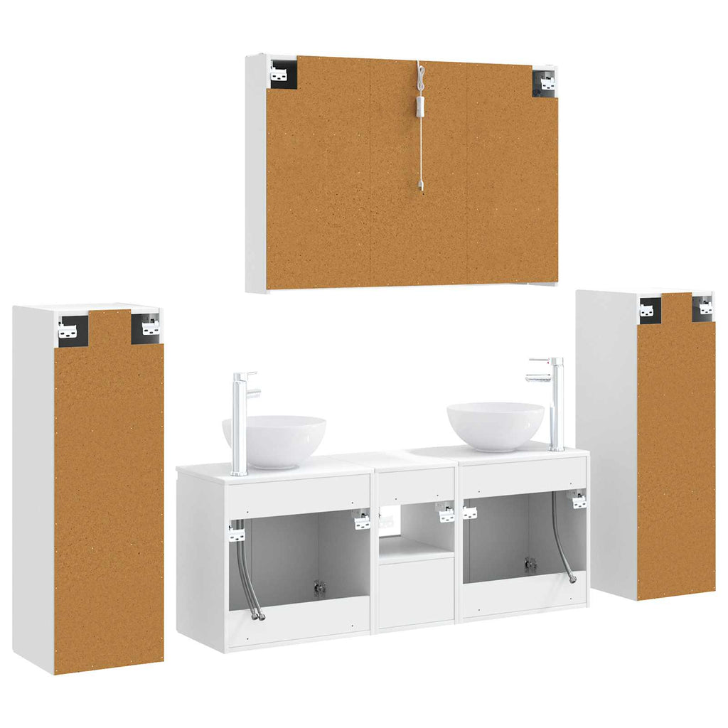 vidaXL Zestaw mebli łazienkowych 6 pcs Biały