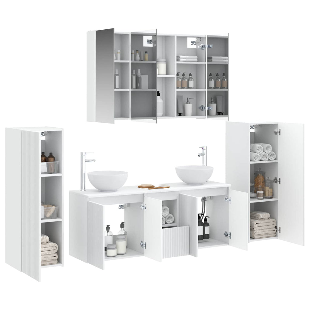 vidaXL Zestaw mebli łazienkowych 6 pcs Biały