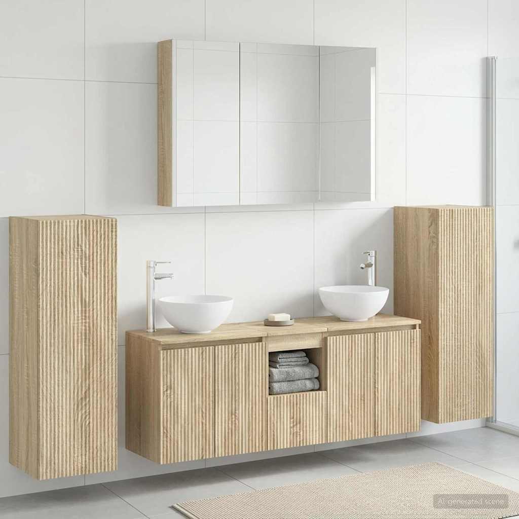 vidaXL Zestaw mebli łazienkowych 6 pcs dąb Sonoma