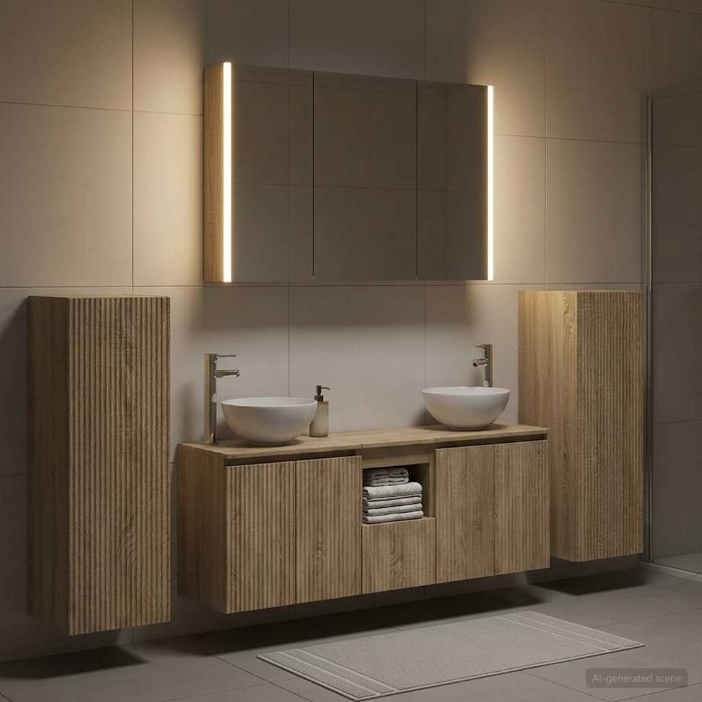 vidaXL Zestaw mebli łazienkowych 6 pcs dąb Sonoma