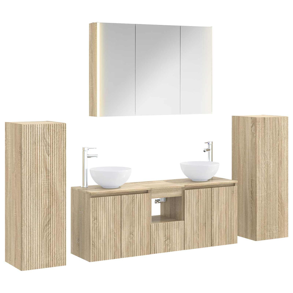 vidaXL Zestaw mebli łazienkowych 6 pcs dąb Sonoma