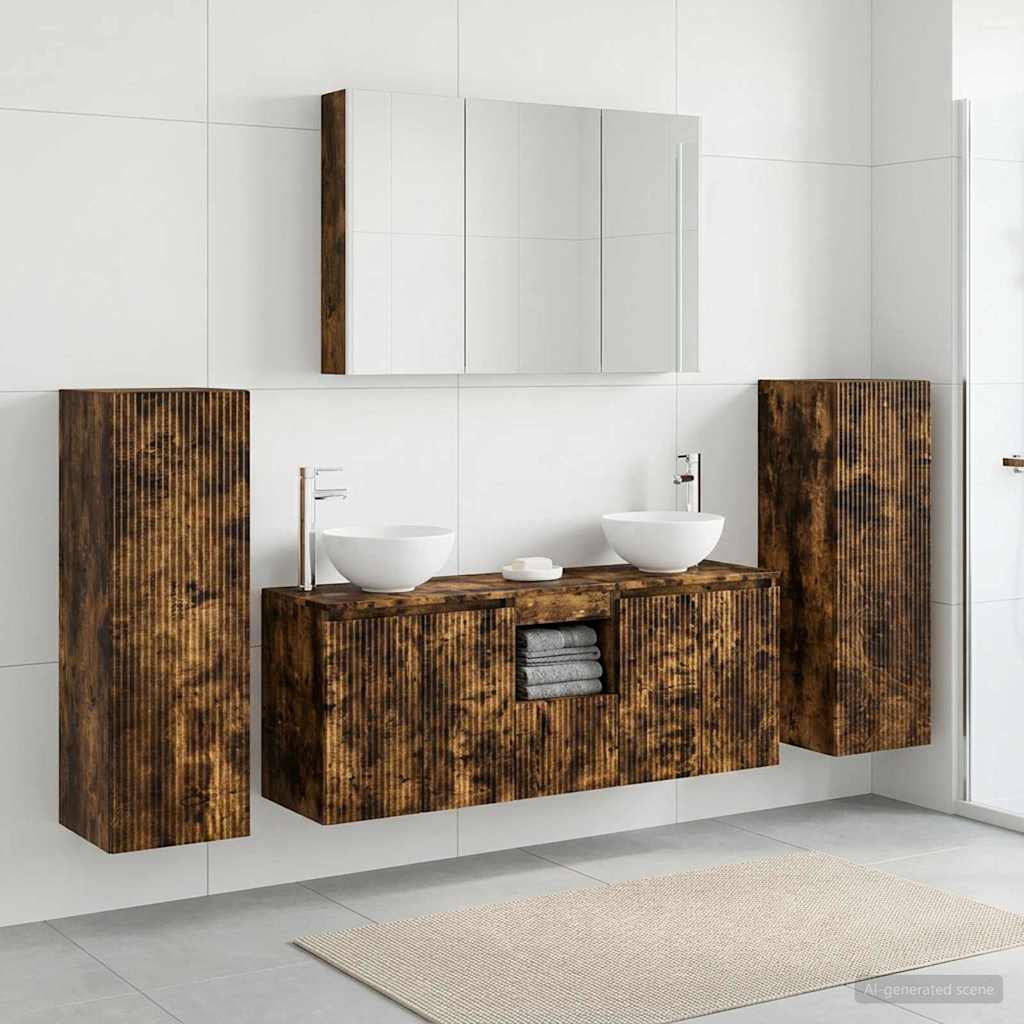 vidaXL Zestaw mebli łazienkowych 6 pcs Dąb wędzony
