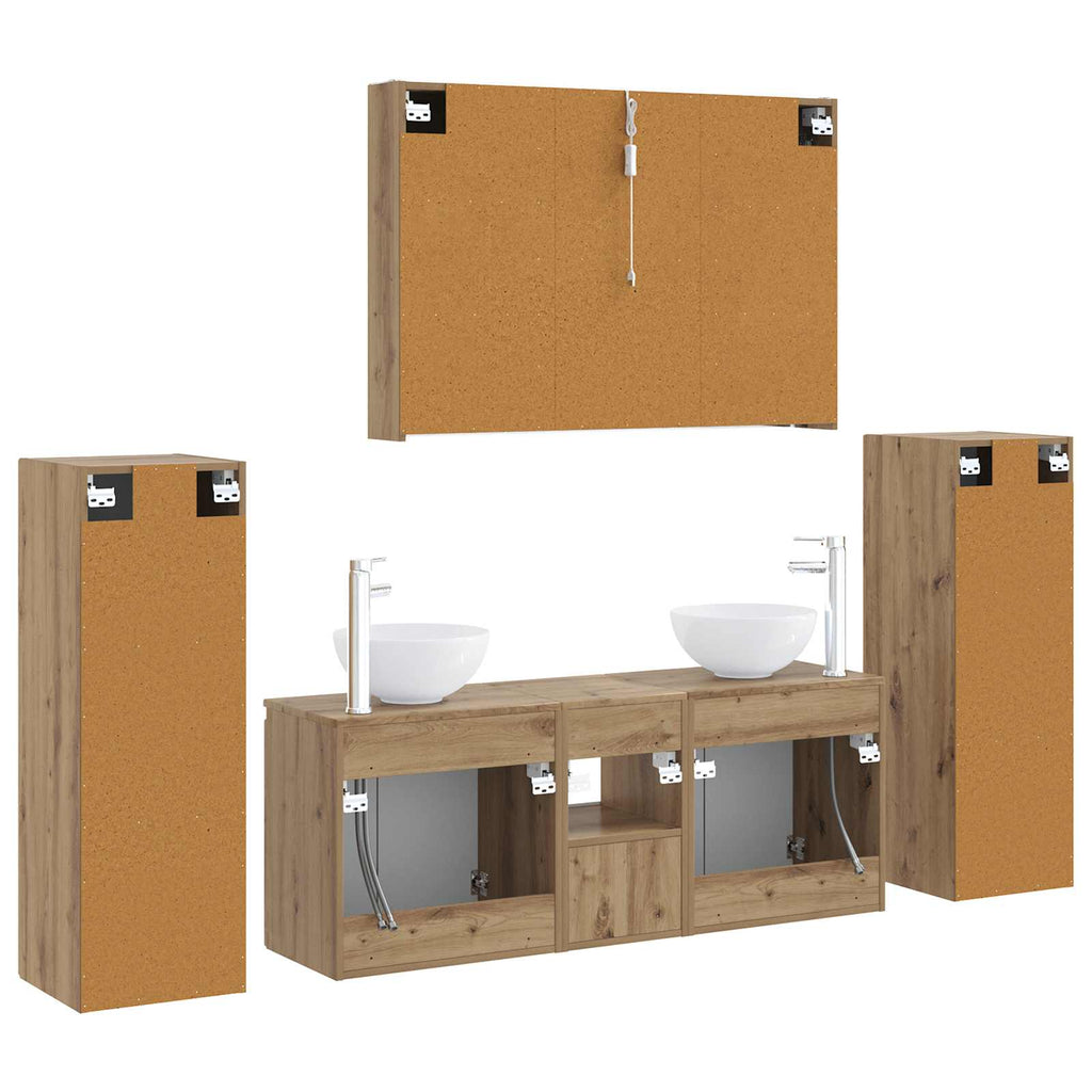 vidaXL Zestaw mebli łazienkowych 6 pcs Dąb artisan