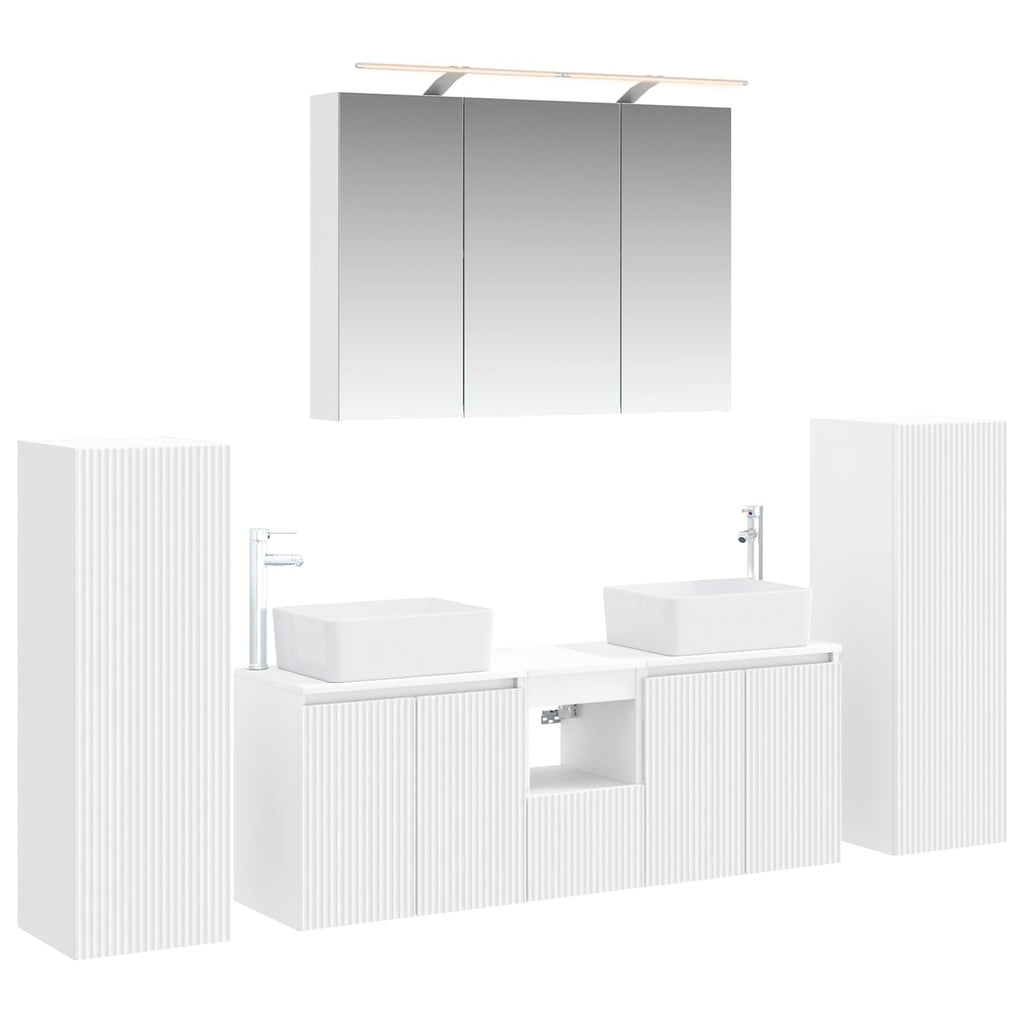 vidaXL Zestaw mebli łazienkowych 6 pcs Biały