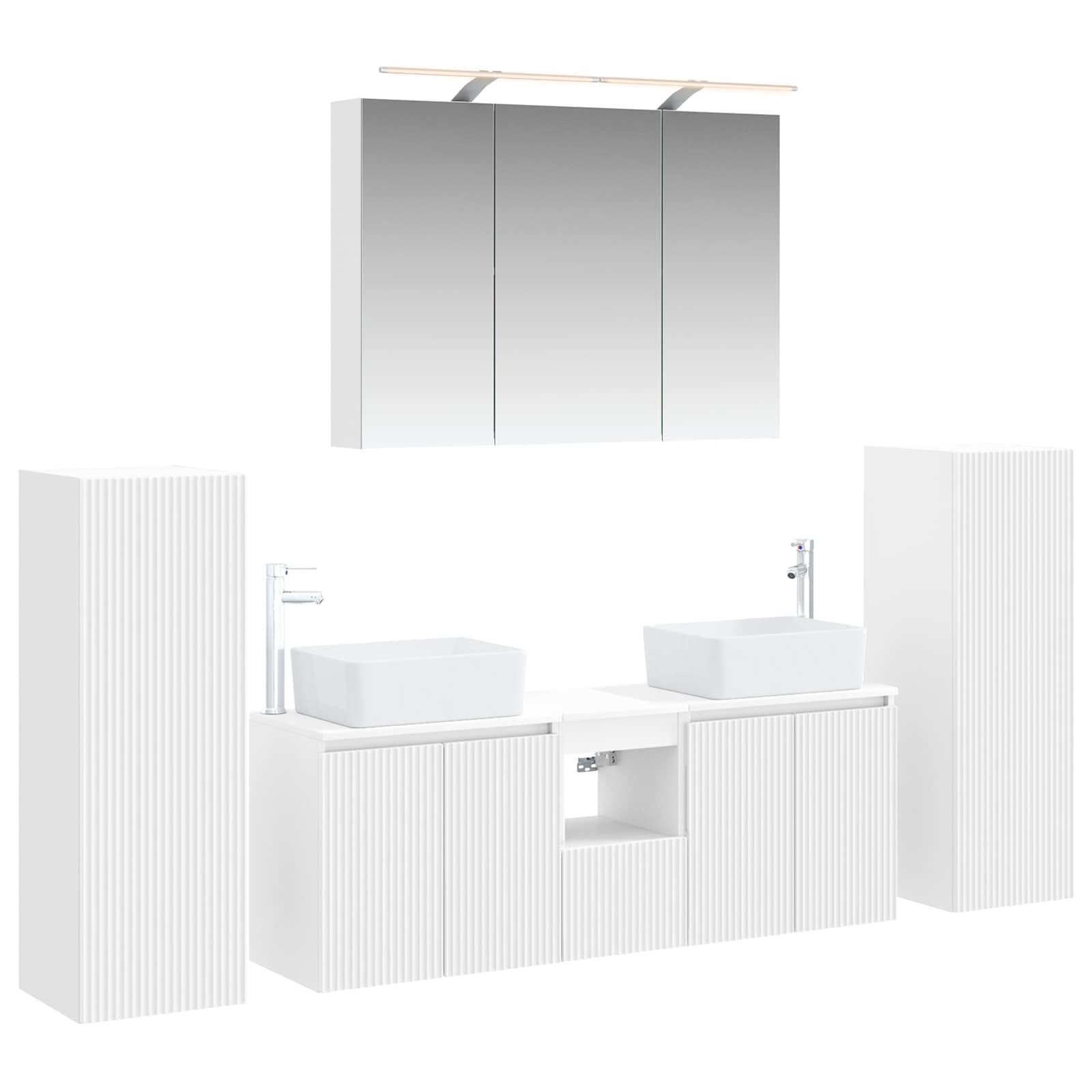 vidaXL Zestaw mebli łazienkowych 6 pcs Biały