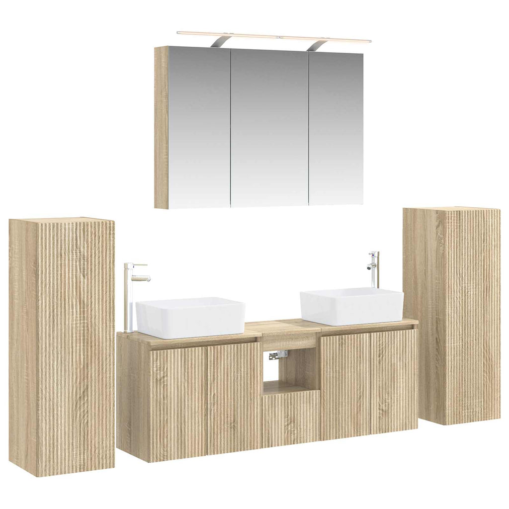 vidaXL Zestaw mebli łazienkowych 6 pcs dąb Sonoma