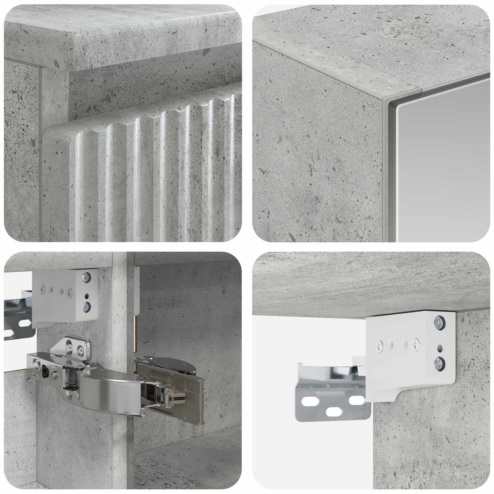 vidaXL Zestaw mebli łazienkowych 6 pcs Betonowy szary
