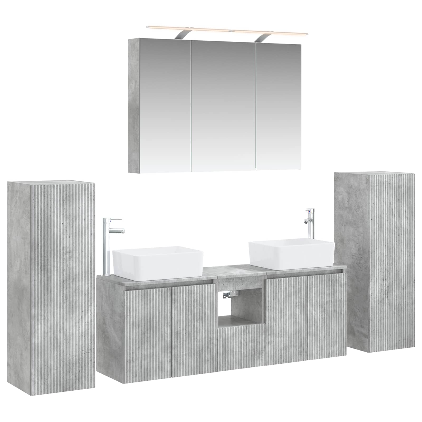 vidaXL Zestaw mebli łazienkowych 6 pcs Betonowy szary
