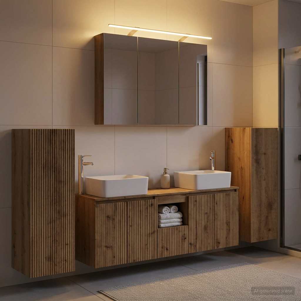 vidaXL Zestaw mebli łazienkowych 6 pcs Dąb artisan