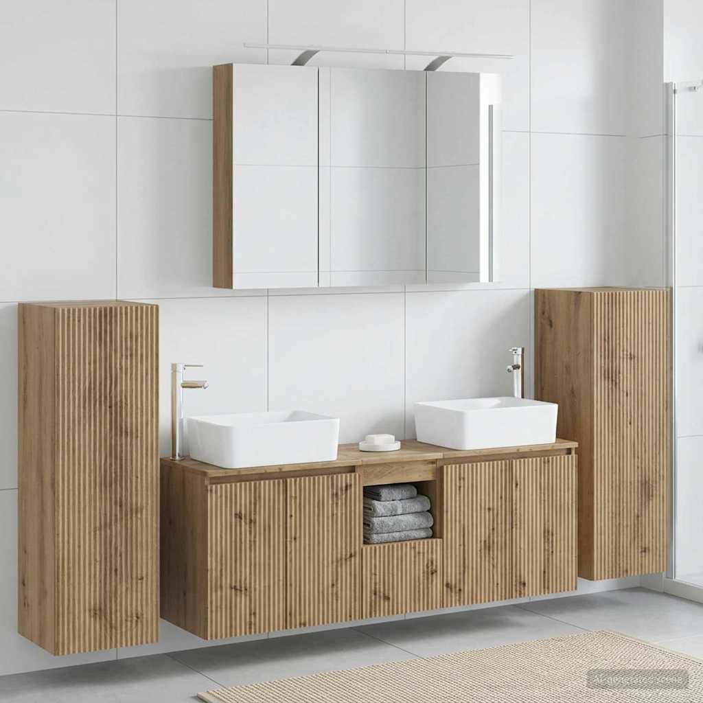 vidaXL Zestaw mebli łazienkowych 6 pcs Dąb artisan