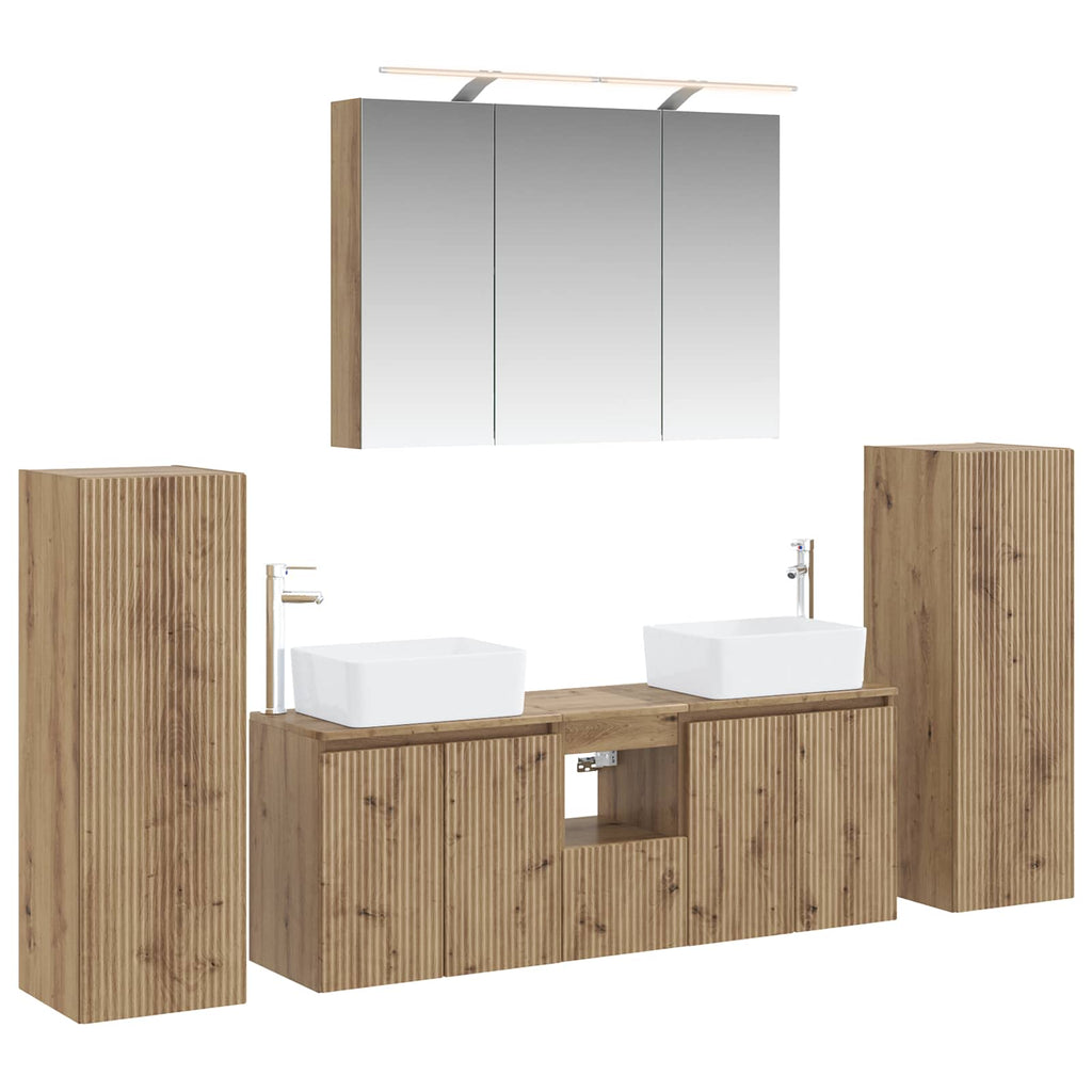 vidaXL Zestaw mebli łazienkowych 6 pcs Dąb artisan