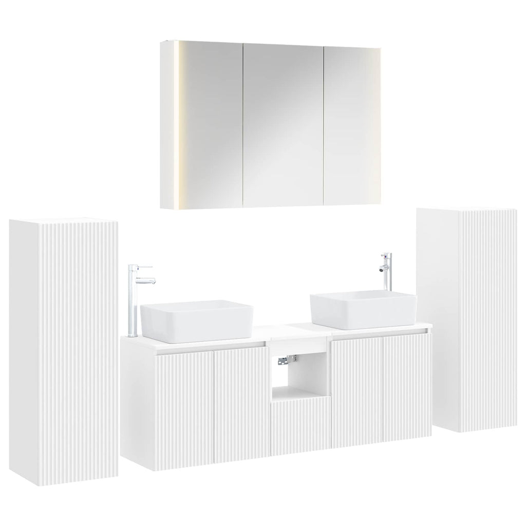 vidaXL Zestaw mebli łazienkowych 6 pcs Biały