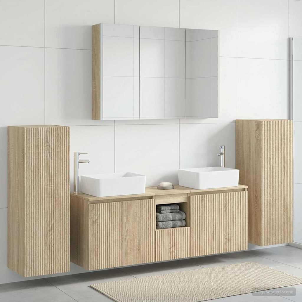 vidaXL Zestaw mebli łazienkowych 6 pcs dąb Sonoma
