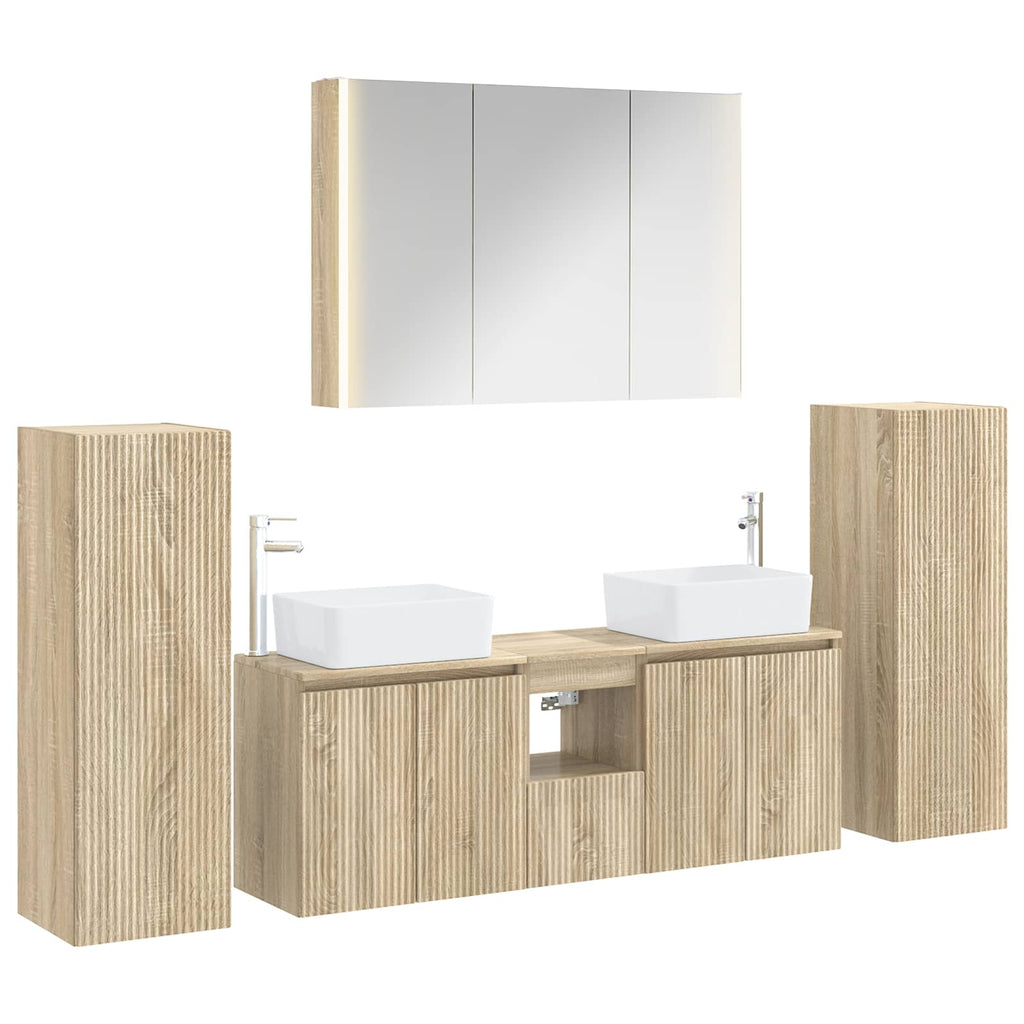 vidaXL Zestaw mebli łazienkowych 6 pcs dąb Sonoma