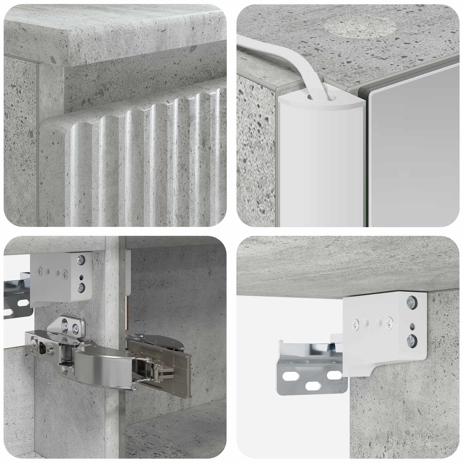 vidaXL Zestaw mebli łazienkowych 6 pcs Betonowy szary