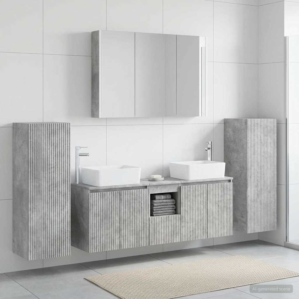 vidaXL Zestaw mebli łazienkowych 6 pcs Betonowy szary