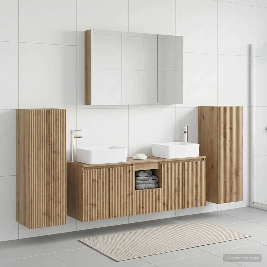 vidaXL Zestaw mebli łazienkowych 6 pcs Dąb artisan