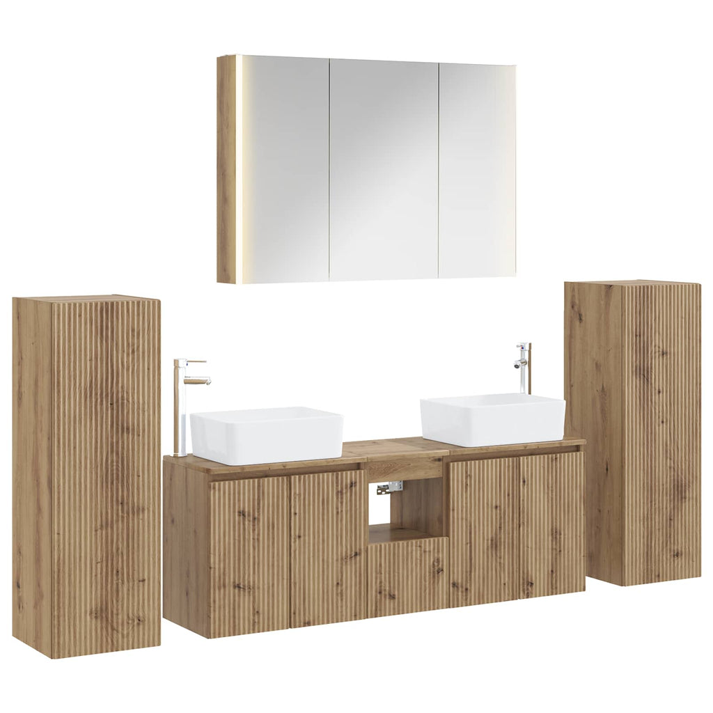 vidaXL Zestaw mebli łazienkowych 6 pcs Dąb artisan