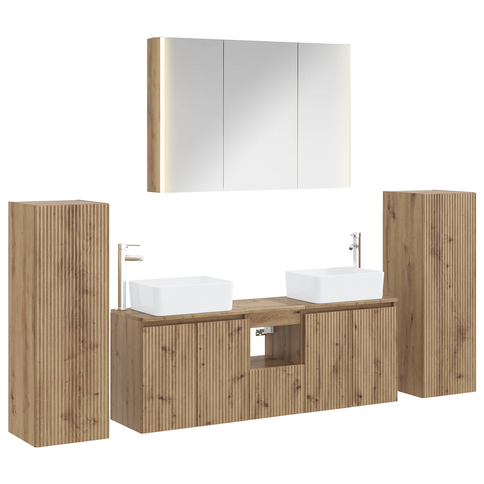 vidaXL Zestaw mebli łazienkowych 6 pcs Dąb artisan